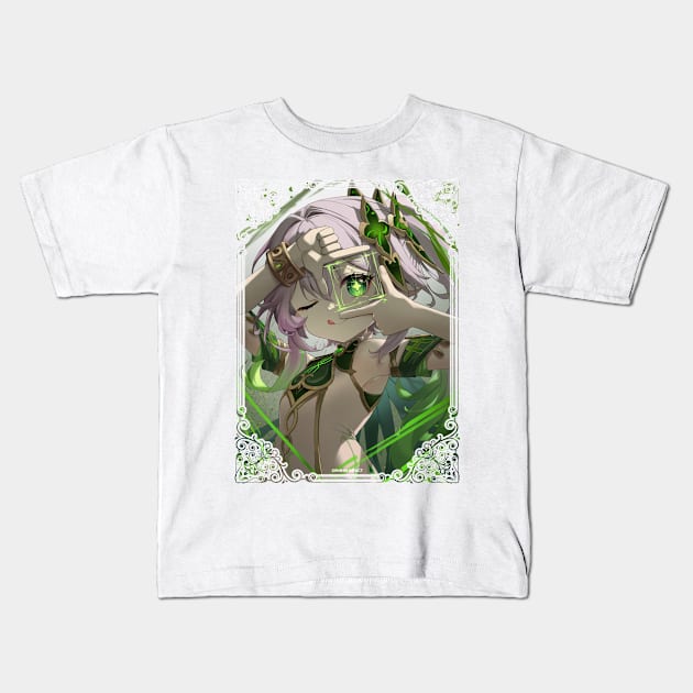 Nahida Snapshotting - Genshin Impact Kids T-Shirt by SaucyBandit